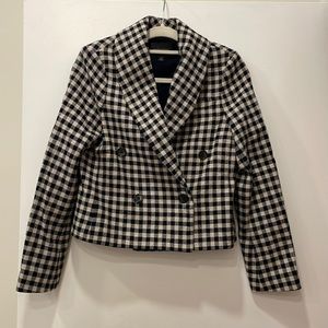 Tan and Navy Checkered Banana Republic Blazer